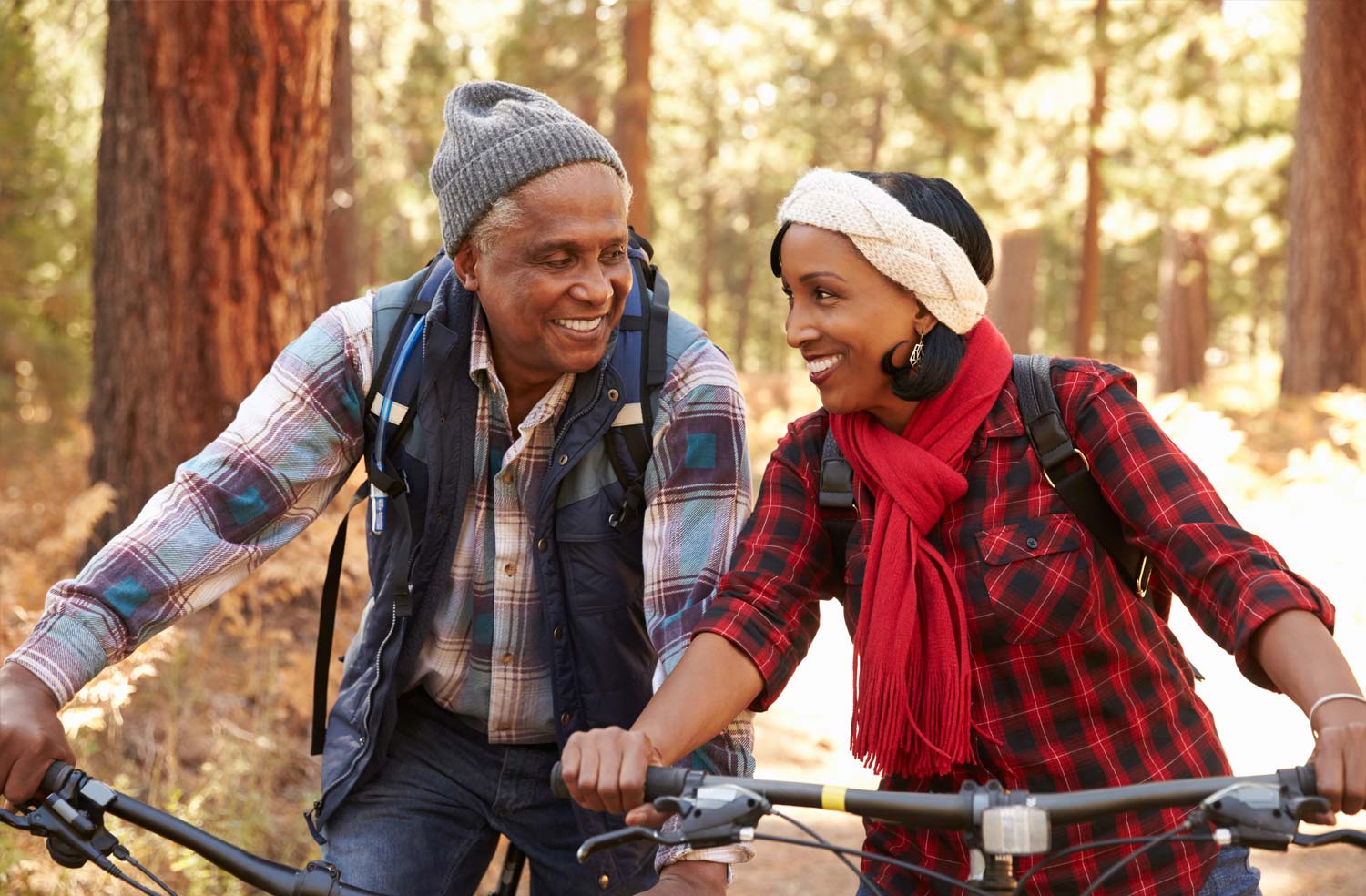 couple biking