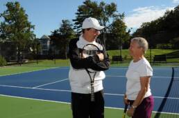 senior couple at the tennis court