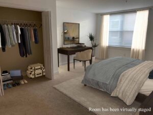 master bedroom with desk area