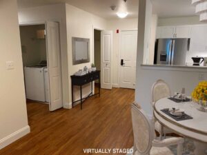 Apartment with view of laundry