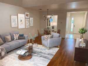 living room and dining room