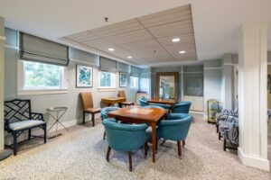 game room in senior living facility