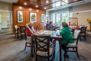 seniors playing board games