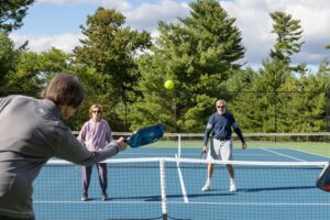 seniors playing pickle ball